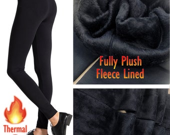 Ladies Thermal Fleece Leggings Heavy 1.8 Tog Womens Winter Warm 1 Pair S-XL