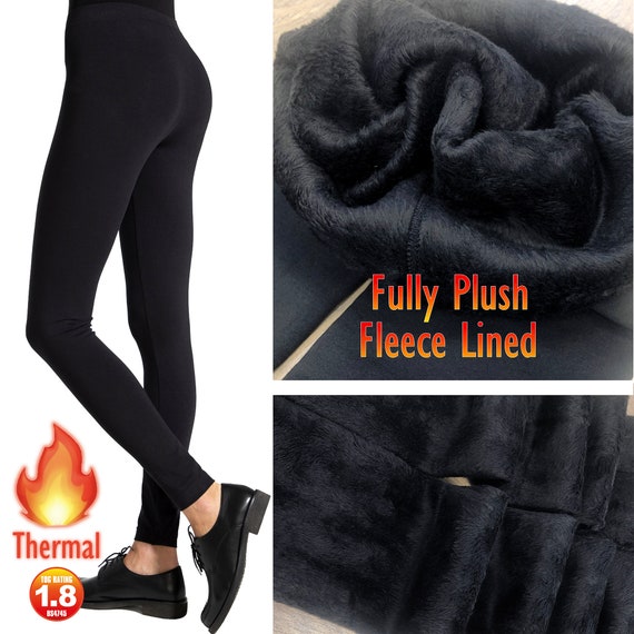 Ladies Thermal Fleece Leggings Heavy 1.8 Tog Womens Winter Warm 1 Pair S-XL  -  UK