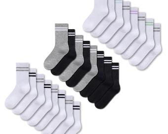Boys & Girls Children’s 8 Pack Socks Sports Everyday Socks Soft Cotton Blend Moisture-Wicking Multiway Stretch Elasticated Ribbed Leg socks