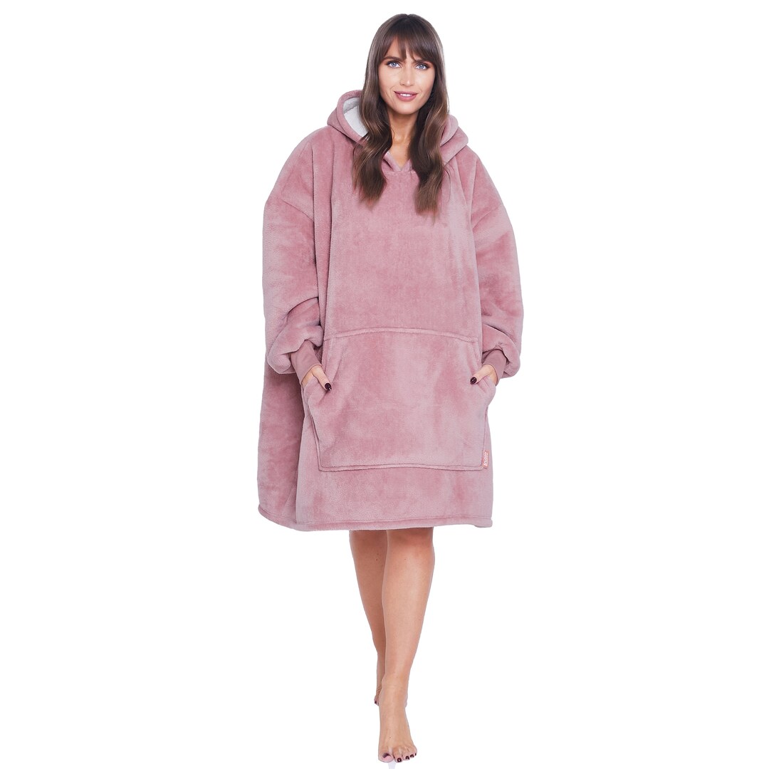Hoodie Blanket Oversized Adults Ladies Pink Chunky Heavy Etsy UK