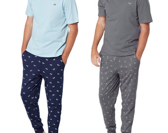 Mens Pyjamas Pjs Nightwear Short Sleeve Set Loungewear 100% Cotton Size S-4XL