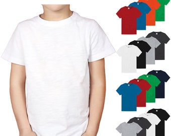 Boys Kids T-Shirt 4 Pack Coloured 100% Cotton T-Shirts Tee Crew Neck 2-13 Years