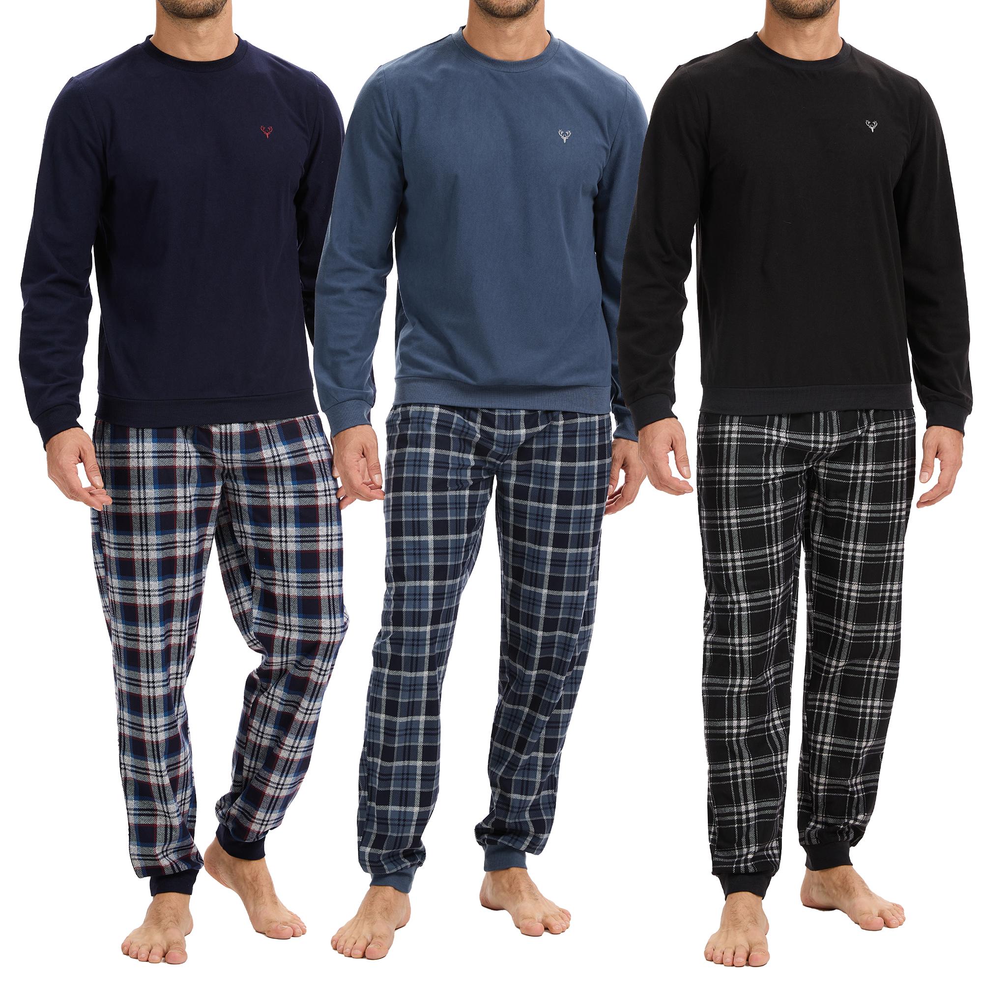 fleece pyjamas mens pyjamas long sleeve