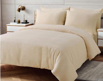 Duvet Cover Set Includes Matching Pillowcase Soft Microfibre Fabric, Breathable & Wrinkle Resistant, Quick Popper Fastening