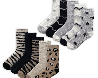 Ladies 5 Pack Cosy Socks Soft Fluffy with Thermal Insulation Elastane Stretch Anti-Slip Womens Winter Socks Premium Quality with Comfort