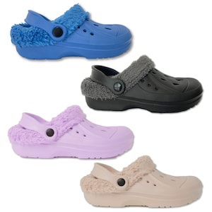 Girls Boys Clogs Fleece Lined Cosy Warm Unisex Kids Sandals Slippers Slip On