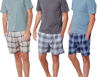Mens Pyjamas Shorty Short Sleeve Set Nightwear Pjs Loungewear Jersey Size S-4XL