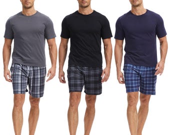 Mens Pyjamas Shorty Short Sleeve Set Nightwear Pjs Loungewear Jersey Size S-4XL