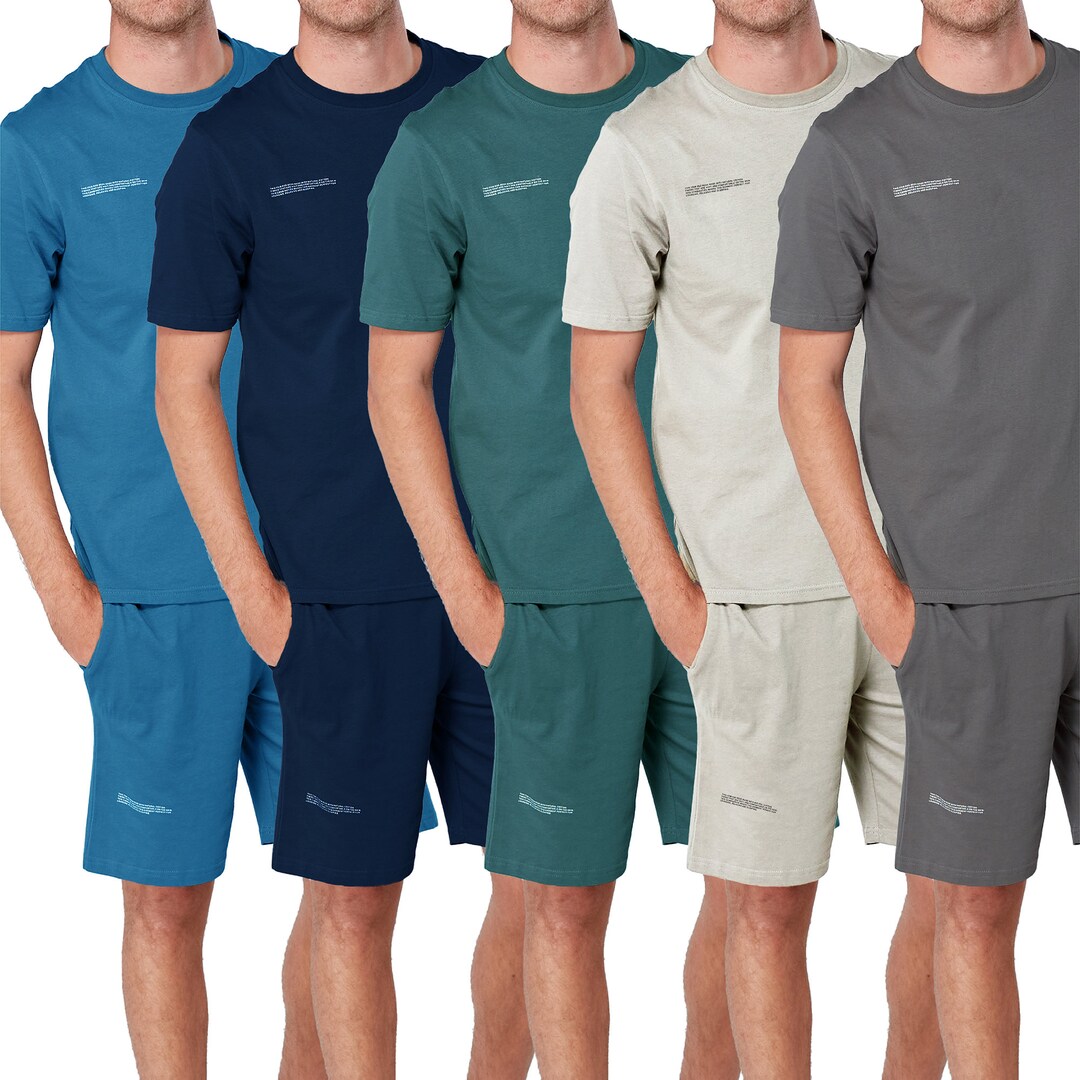 Mens Pyjamas Shorty Short Sleeve Set Nightwear Pjs Loungewear Cotton ...