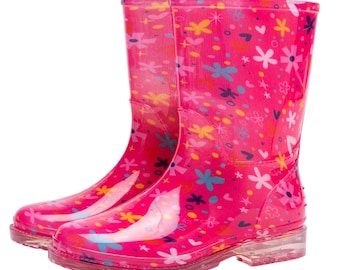 Girls Welly Boots Kids Wellington Perfect for Puddles Mud & Snow Comfortable Children’s Wellies Waterproof Rain Boots for All-Weather Fun