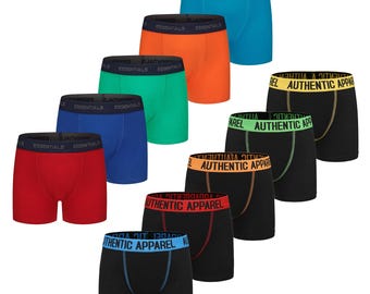 Boys Boxers 5 Pack Trunks Underwear Black Grey Design Coloured Size 2-13 Years