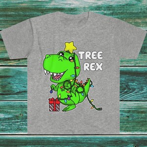 Tree Rex Cute Dino Shirt Unisex Jersey Short Sleeve Christmas Dinosaur T Rex Holiday