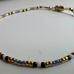 Seed Bead Anklet with Screw Clasp, Small Glass Seed Beads, 4 sizes to choose from