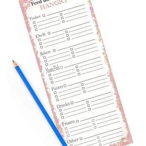 DIY, Printable, Grocery List, Reusable, Shopping List, “Feed Me Before I Get Hangry”, Designed In My Studio, Instant Downloads