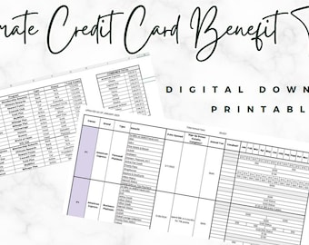 Credit Card Rewards Tracker: Points & Perks Spreadsheet (Digital Download)