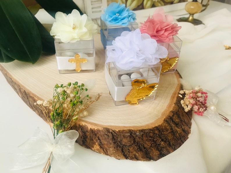 Holy Baptism Floral Return Gift Box & Cross Tag Christening Etsy