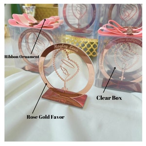 Unique Christening Favors, Rose Gold Mary Rosary Cross Figure Baptism ...