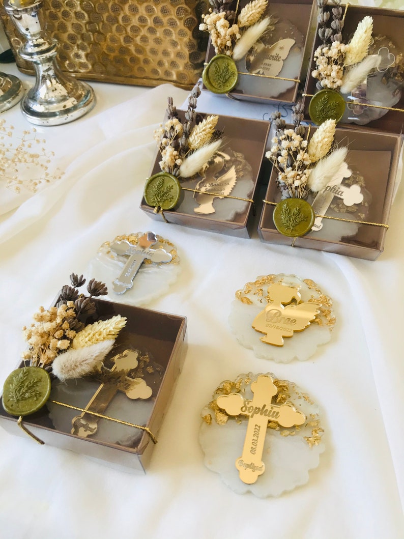 Gold Luxury Personalized Baptism Favor Baptisim Gift for Boy Etsy