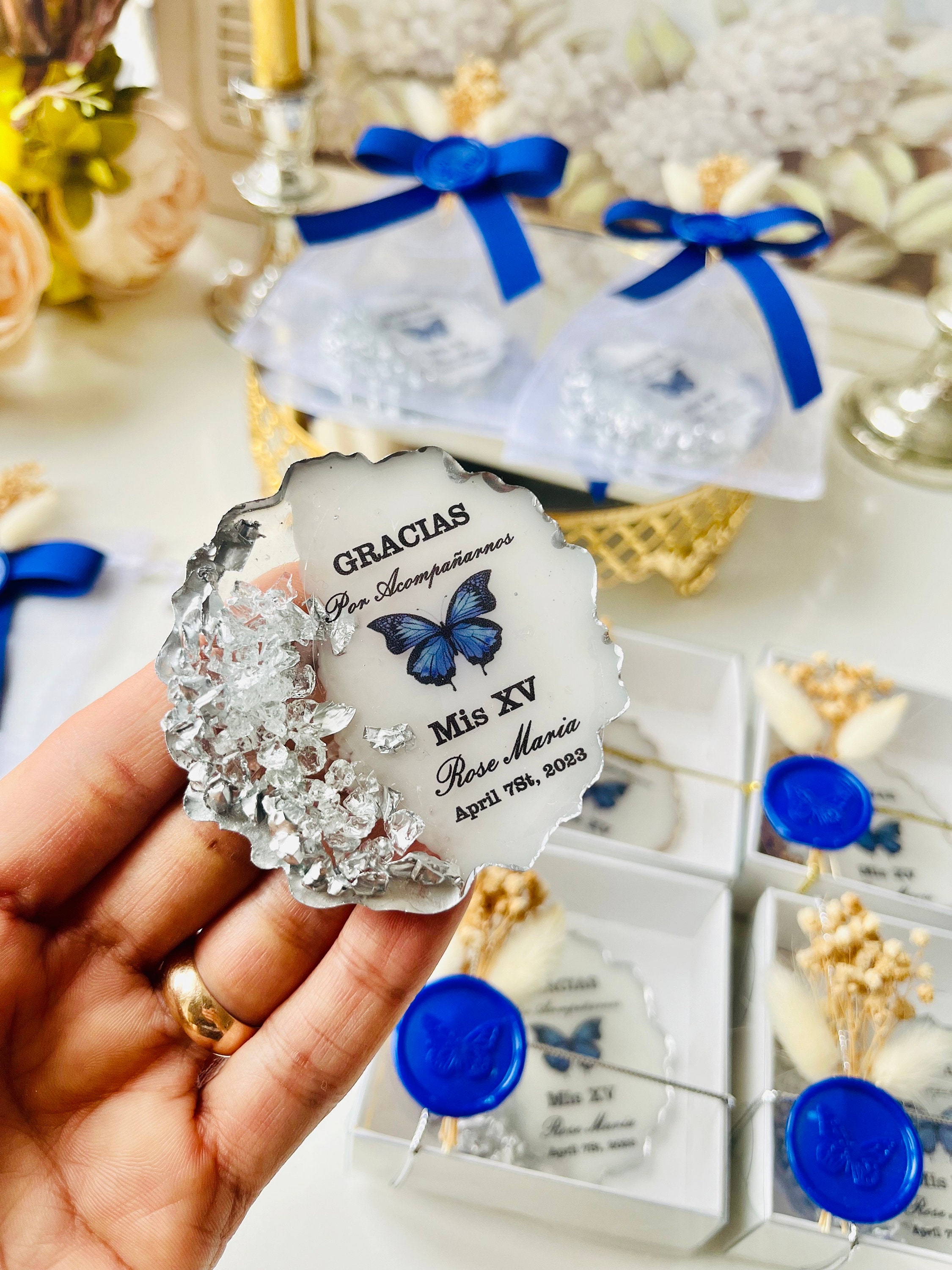 Butterfly Resin Magnet Party Favors: Sweet 16, Quinceañera Gift