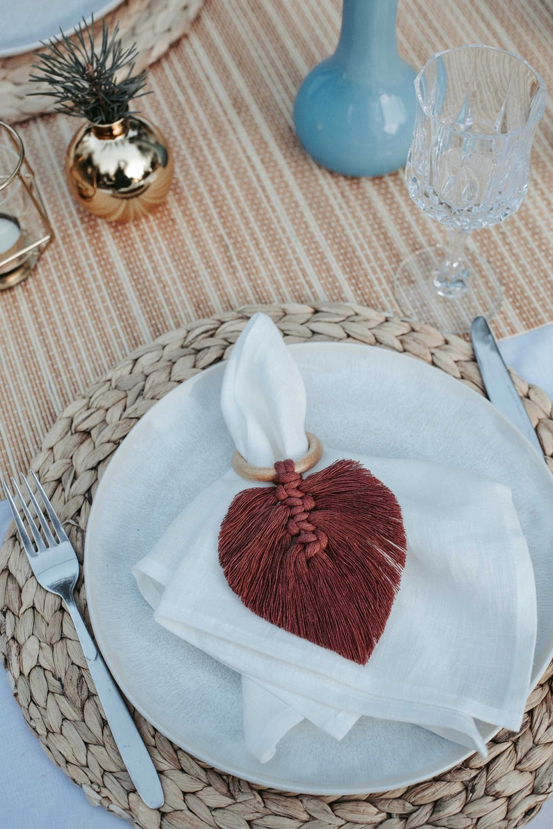 Wedding Table Napkin Rings Wedding Table Decorations Boho Etsy