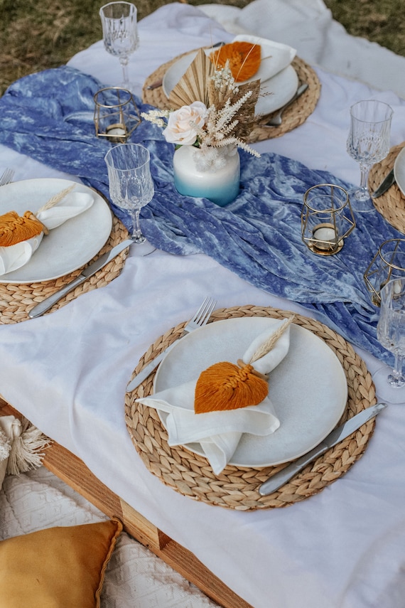 Tavolo da matrimonio rustico, portatovaglioli boho, decorazioni da tavola  boho, portatovaglioli, decorazioni da tavola per matrimoni, all'ingrosso -   Italia
