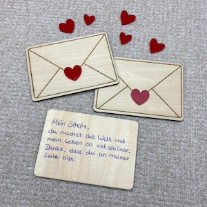 kleine Liebesbrief aus Holz zum Beschriften | kleines Geschenk Valentinstag | Hochzeit | Jahrestag | romantische Geschenkidee Frau