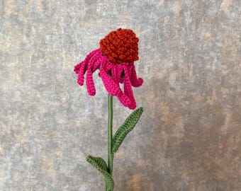 Motif de fleurs d'échinacée, Motifs floraux, Guide vidéo, Fleurs au crochet