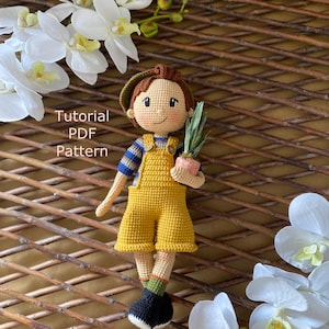 Virkat mönster till pojkedocka, BRENDON DOCKA, Amigurumi-leksaker