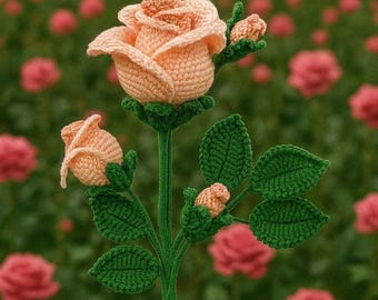 Crochet  Rose Pattern, With Video Support, Flower Bouquet