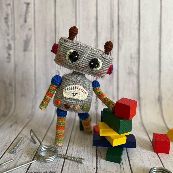 Crochet Robot Pattern, Robot Ruby, Cute Crochet Pattern, Amigurumi Robot Toy, Gift Toy