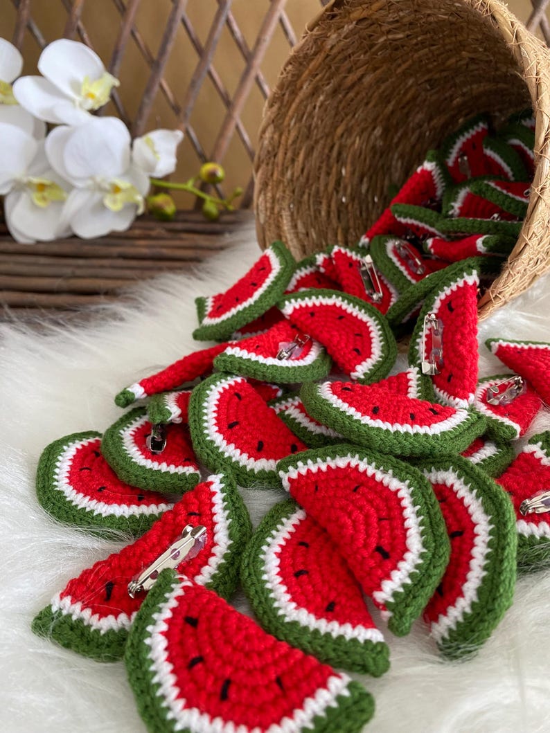 Crochet Watermelon Brooch Pattern | Crochet Jewelry (PDF File) image 10