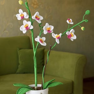Modello di orchidea all&#39;uncinetto: decorazione floreale fai da te (download PDF)