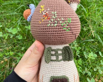 Crochet Pattern, Mushroom House, Snail and Crow Pattern, Home Decoration, PDF File