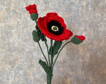 Crochet Poppy Flower Pattern: Video Guide (PDF Tutorial)