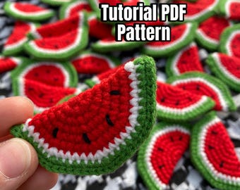 Crochet Watermelon Brooch Pattern | Crochet Jewelry (PDF File)