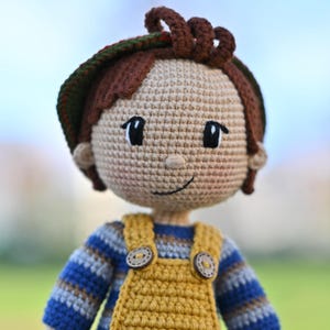 Crochet Boy Doll Pattern: BRENDON Amigurumi Toy (English PDF File)