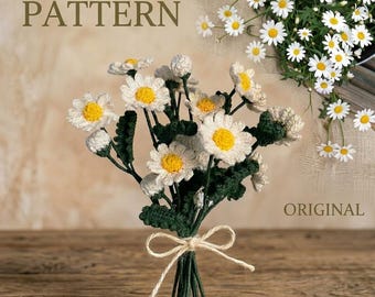 Gehaakte bloemen, haakpatroon voor een madeliefje met stapsgewijze video-tutorial