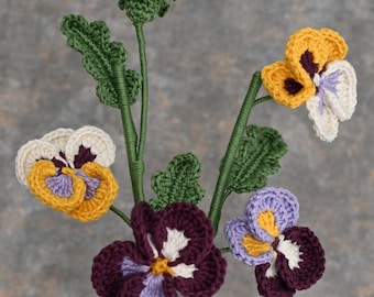 Crochet Pansy Flower Pattern: PDF Tutorial with Video Guide