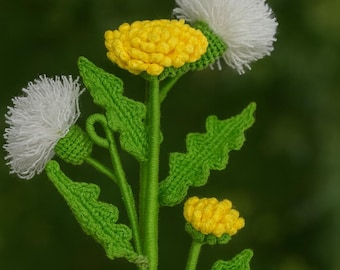Crochet Dandelion Flower Pattern: PDF Tutorial with Video (Digital Download)