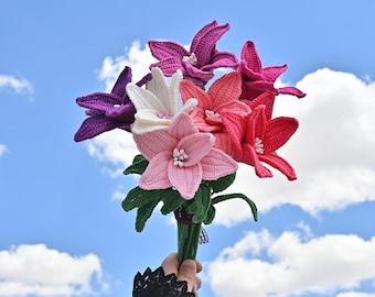 Crochet Lily Bouquet Pattern: Video Supported Flower Tutorial (PDF Pattern)
