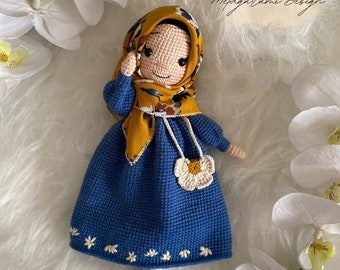 Crochet Doll, MERVE, Hijabi Doll, Amigurumi Baby