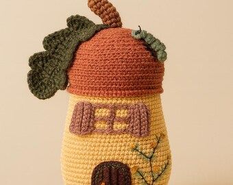 Fall Acorn House Crochet Pattern: Amigurumi Home Decor (PDF File)