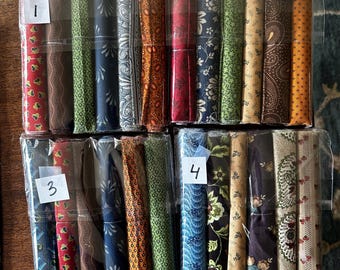 Civil War Reproduction Quilt Fabric: 6" x Width of Fabric, 1 Yard Total, 6 pack