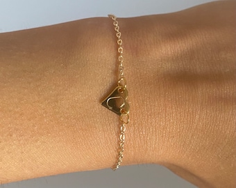 Pulsera chapada en oro de 24K, pulsera chapada en oro, pulsera personalizada, pulsera inicial, pulsera de letras, regalo para ella, regalo de cumpleaños