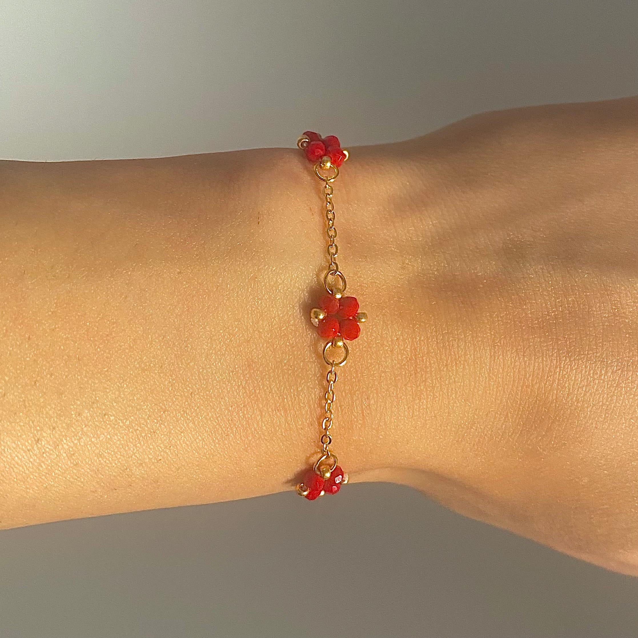 Red clover bracelet - Etsy 日本