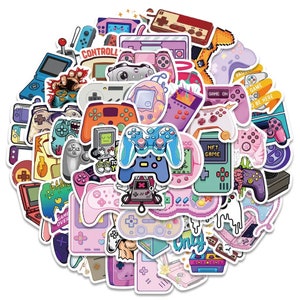 50 Classic Gamer Vinyl Sticker | Video Gamer Sticker | Tamagotchi Controller | Gamer girl Streaming| Journal Scrapingbook sticker