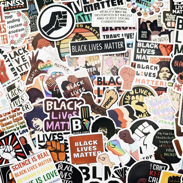 Black Lives Matter Sticker | Demonstration Sticker  | Melanin Popping | Black Queen BLM | Afro Hair Puff |  Vinyl Aufkleber