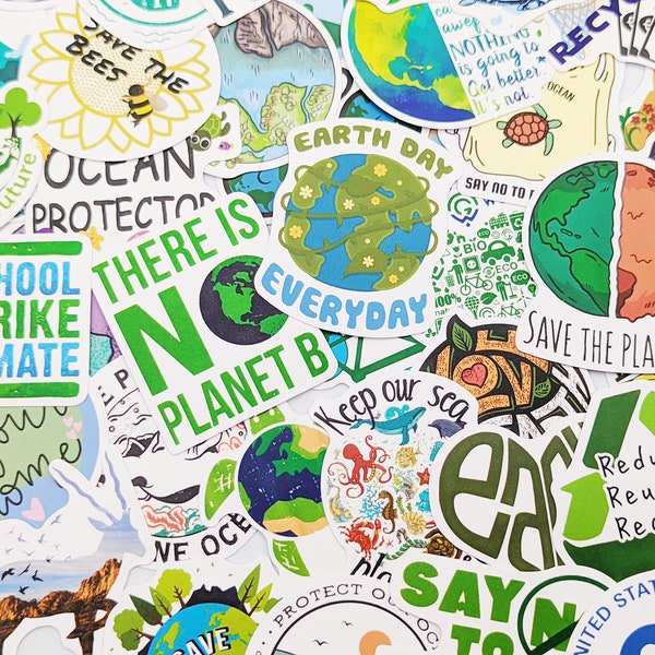 Stickerset milieubescherming | Milieu Natuur Aarde | Vrijdagen voor de toekomst | BESCHERM ONZE PLANEET | Dag van de Aarde | Red de planeet | duurzaamheid