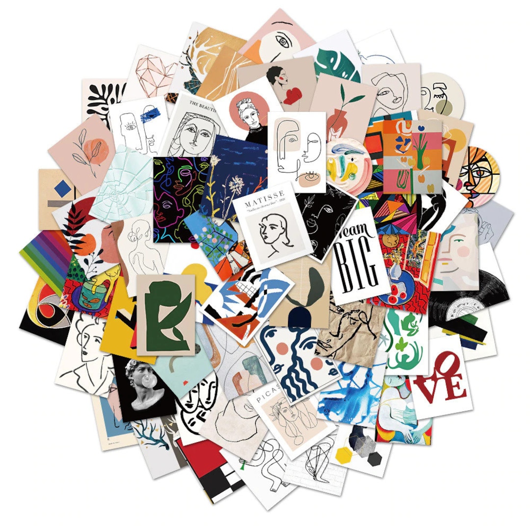 65 Abstract Art Aesthetic Line Cartoon Stickers | Line Art Stickers ...