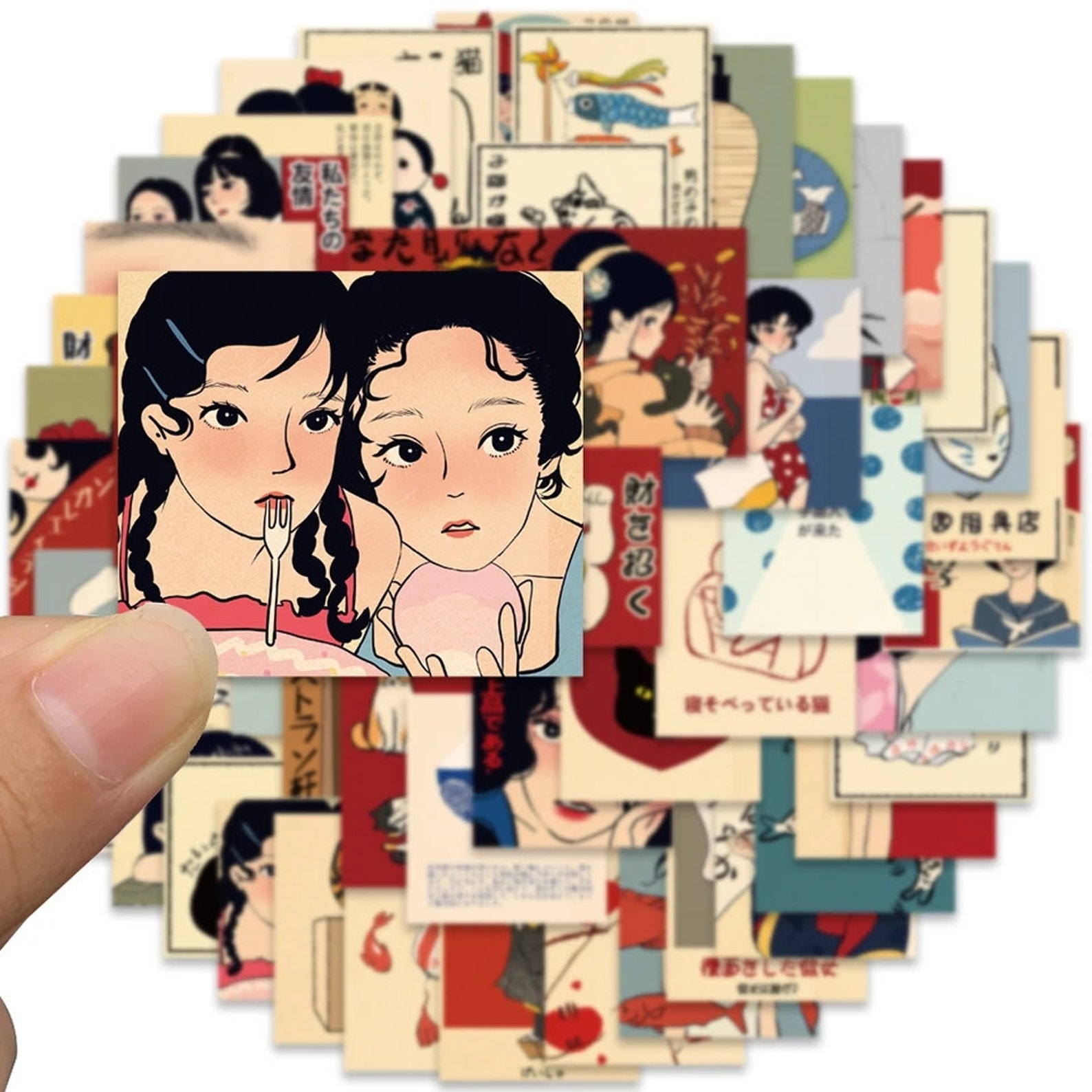 Yjh Sticker Drawing Aesthetic Cartoon Stickers | Line Art Stickers | Anime Japan ...